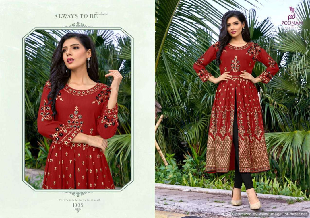 YASHIKA RAYON FOIL PRINTED WHOLESALE KURTI